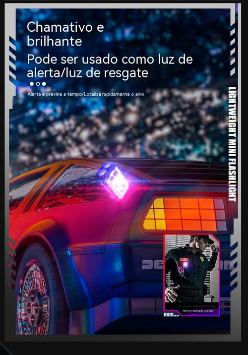 Mini lanterna tipo chaveiro com duas fontes de luz, carregamento Type-C, super brilhante, compacta e potente para uso exterior