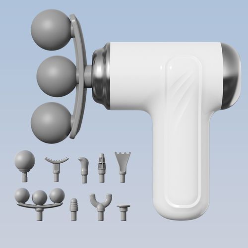 Pistola de massagem com 3 níveis e 9 cabeças – relaxamento muscular profundo, ideal para ombros, costas e cintura