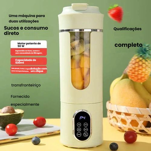Liquidificador Doméstico com Função de Triturar Gelo, Copo Liquidificador Carregável via USB, Portátil para Exterior,