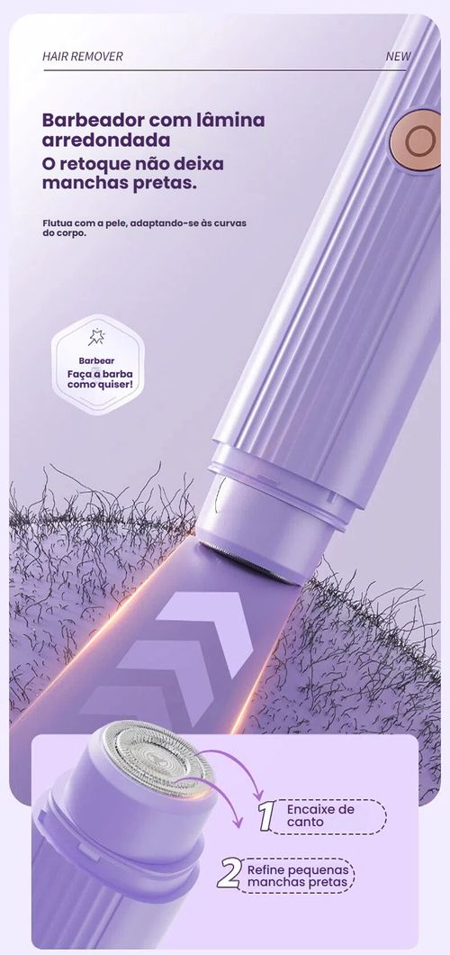 Depilador Feminino com Duas Cabeças, Cortador de Pêlos Íntimos, Navalha Elétrica, Depilador Unissex, Portátil