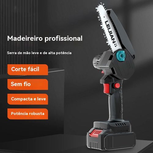 Serra Elétrica de 6 Polegadas, Multifuncional para Uso Residencial, Pequena Serra Portátil, Serra de Corrente Elétrica Recarregável com Bateria de Lítio para Desbaste de Árvores