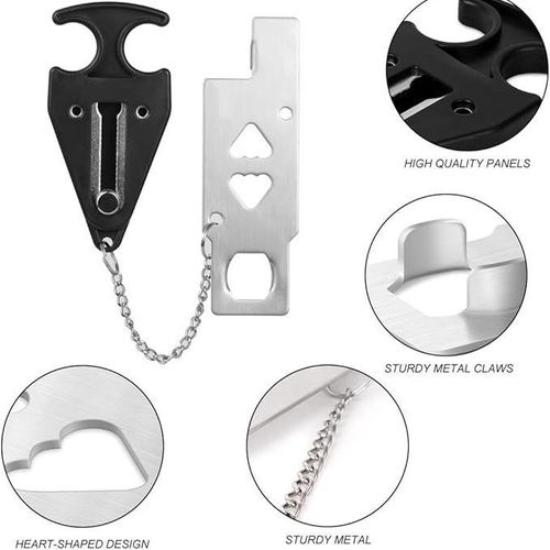 Protetor de Porta com Alarme Anti-Roubo, Bloqueador de Porta para Mulheres em Hotéis e Uso Doméstico, Amortecedor de Porta Anti-Colisão, Calço de Porta com Alarme de Alto Volume