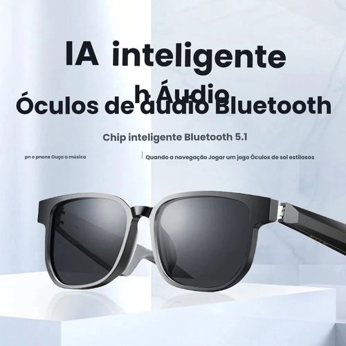 Óculos Inteligentes, Óculos de Sol Específicos para Motoristas ao Dirigir com Proteção Anti-Blue Light, Óculos de Áudio AI com Fones de Ouvido Bluetooth, Liberação dos Ouvidos