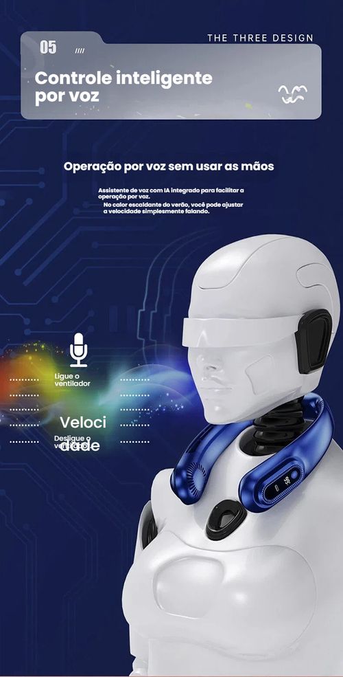 Ventilador de Pescoço Nova Linha, Recarregável via USB, Pequeno e Portátil para Uso Exterior, Silencioso com Turbina, Sem Pás, Mini Ventilador para Pescoço