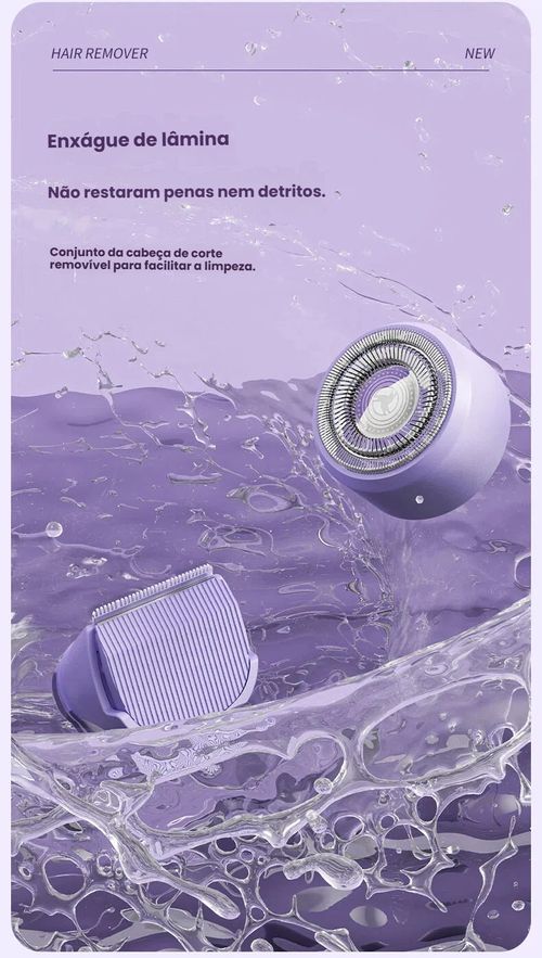 Depilador Feminino com Duas Cabeças, Cortador de Pêlos Íntimos, Navalha Elétrica, Depilador Unissex, Portátil