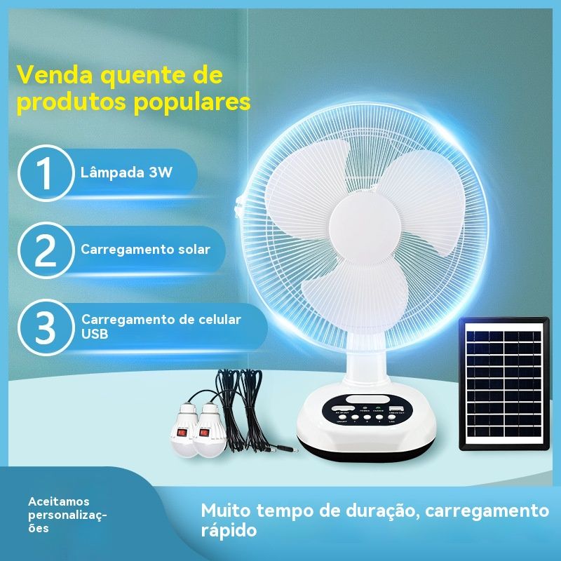 Kit de ventoinha solar de 30 cm com luz recarregável, bateria de longa duração, ventoinha de mesa portátil de alta potência para uso ao ar livre.**