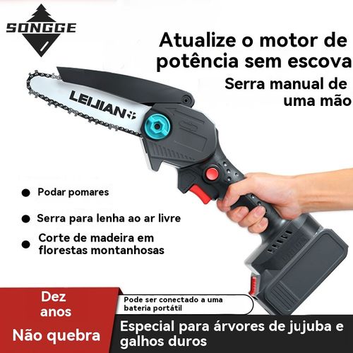 Serra Elétrica de 6 Polegadas, Multifuncional para Uso Residencial, Pequena Serra Portátil, Serra de Corrente Elétrica Recarregável com Bateria de Lítio para Desbaste de Árvores