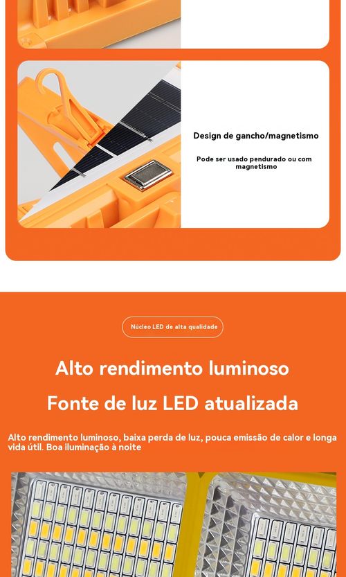 Lâmpada Solar, Lanterna de Mão Recarregável, Projetor Portátil, Lâmpada para Feira Livre ao Ar Livre, Lanterna Multifuncional para Acampamento e Emergência