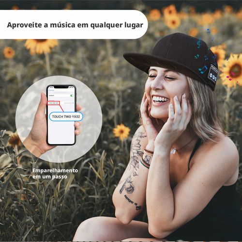 Boné de Beisebol com Alto-falantes Bluetooth Duplos, Boné de Golfe com Proteção Solar para Atividades ao Ar Livre