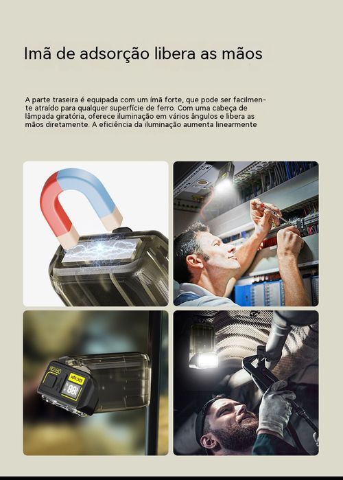 Mini lanterna tipo chaveiro com duas fontes de luz, carregamento Type-C, super brilhante, compacta e potente para uso exterior