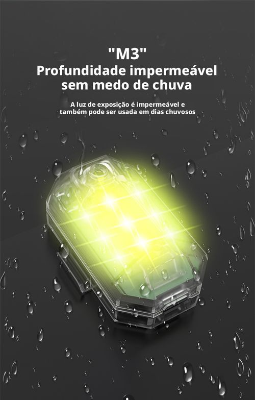 Luz de Avião M3, Luz Estroboscópica a LED para Drone, Luz Estroboscópica com Controle Remoto, Luz de Navegação Noturna para Modificação de Carro, Moto, Scooter Elétrica e Bicicleta