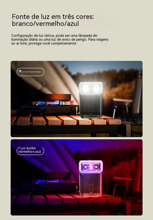Mini lanterna tipo chaveiro com duas fontes de luz, carregamento Type-C, super brilhante, compacta e potente para uso exterior