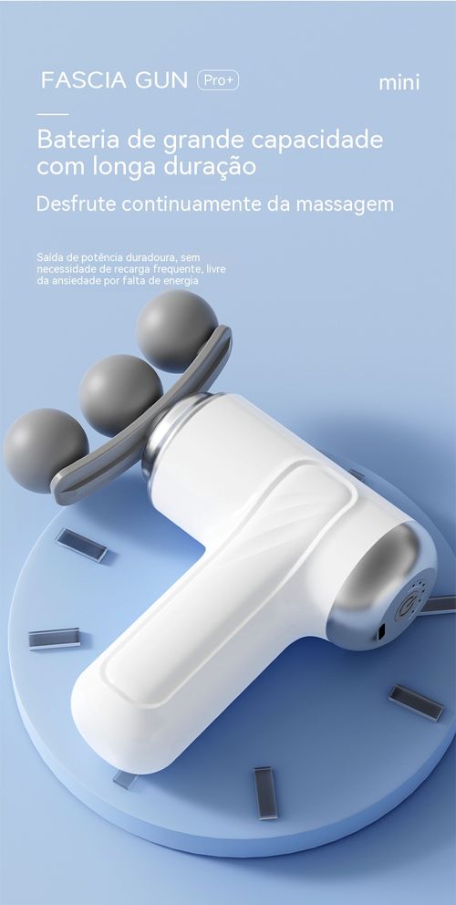 Pistola de massagem com 3 níveis e 9 cabeças – relaxamento muscular profundo, ideal para ombros, costas e cintura