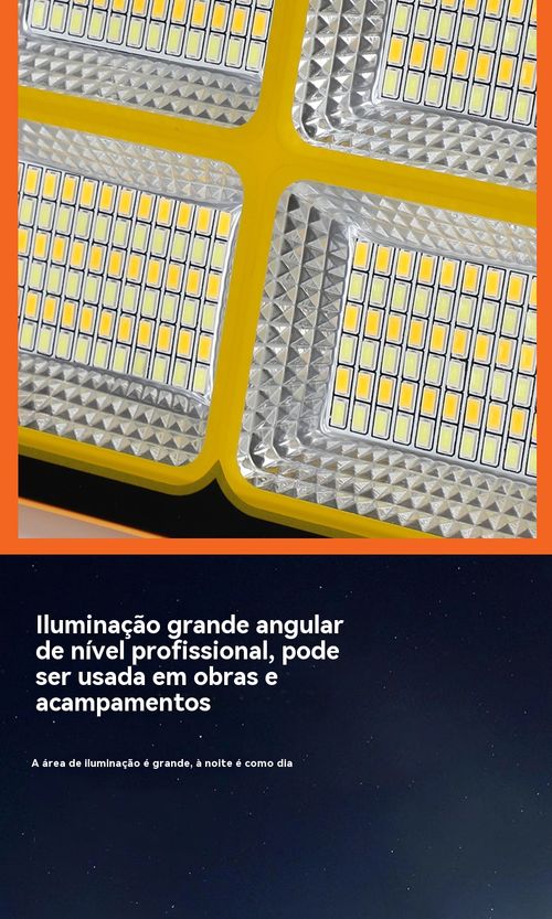 Lâmpada Solar, Lanterna de Mão Recarregável, Projetor Portátil, Lâmpada para Feira Livre ao Ar Livre, Lanterna Multifuncional para Acampamento e Emergência