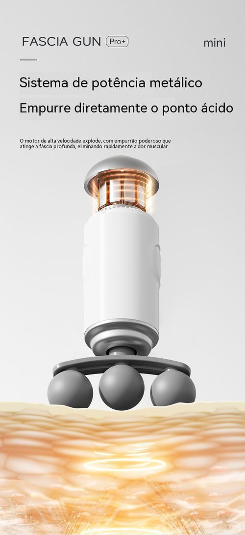 Pistola de massagem com 3 níveis e 9 cabeças – relaxamento muscular profundo, ideal para ombros, costas e cintura