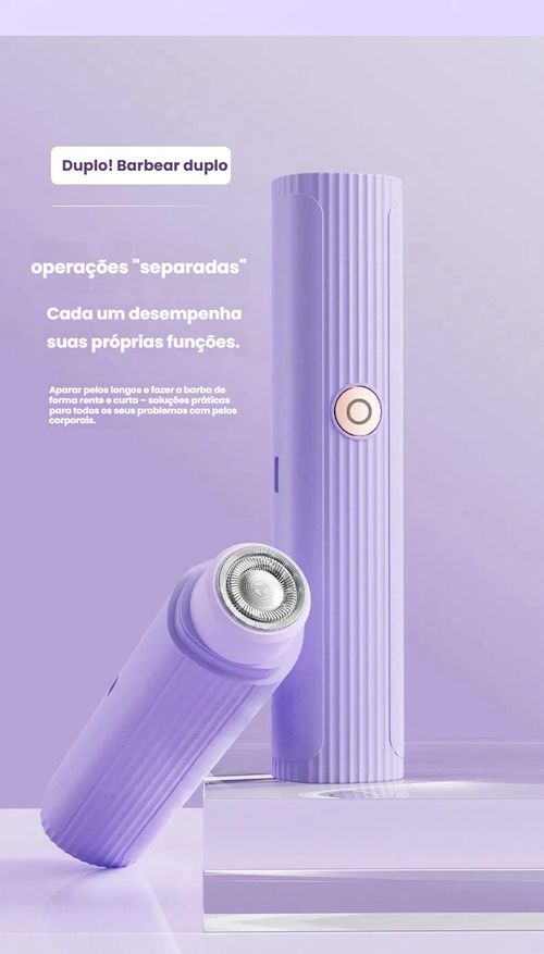 Depilador Feminino com Duas Cabeças, Cortador de Pêlos Íntimos, Navalha Elétrica, Depilador Unissex, Portátil