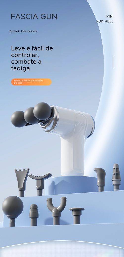 Pistola de massagem com 3 níveis e 9 cabeças – relaxamento muscular profundo, ideal para ombros, costas e cintura