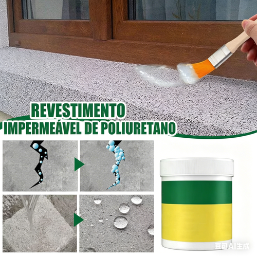Verniz transparente impermeável – para paredes, casas de banho, fissuras. Nano tecnologia, sem quebrar nada.