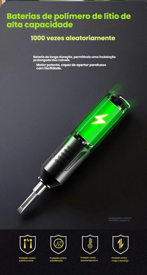 Chave de Fenda Elétrica Doméstica Recarregável, Mini Parafusadeira Elétrica Portátil, Pequeno Chave de Impacto, Kit de Ferramentas a Bateria de Lítio