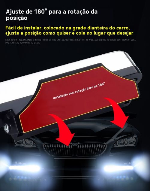 Luz Diurna de Grade para Veículo, Luz Diurna LED Eólica Universal, Luz de Ventilador, Luz Auxiliar da Frente do Veículo, Luz de Decoração Colorida Eólica