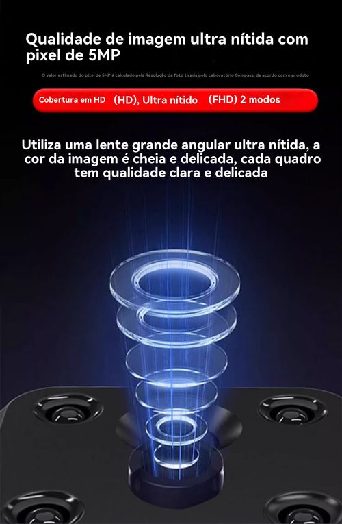 Câmara Inteligente WiFi com PIR Humano, Sem Tomada, Controlo pelo Telemóvel