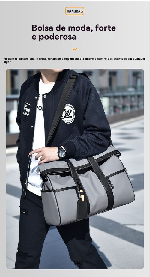 Mala de Academia e Viagem Masculina Estilosa e Moderna, Mala Esportiva Impermeável com Grande Capacidade e Separação Seco,Molhado, Mala de Mão Simples para Bagagem