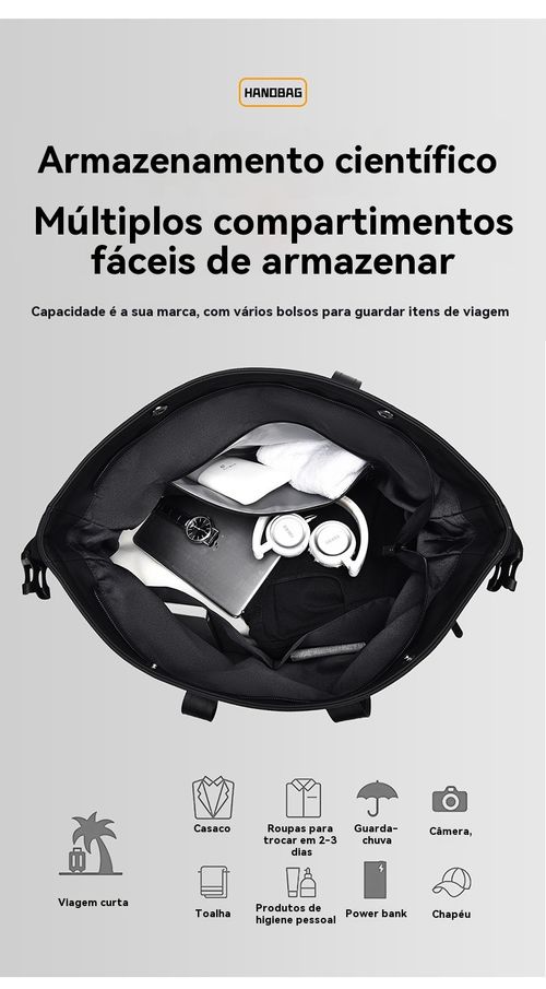 Mala de Academia e Viagem Masculina Estilosa e Moderna, Mala Esportiva Impermeável com Grande Capacidade e Separação Seco,Molhado, Mala de Mão Simples para Bagagem