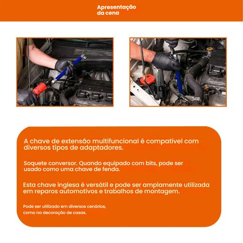 Chave de Catraca Extendida Multifuncional - Chave Combinada 2 em 1