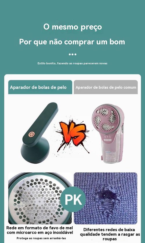 Removedor de Bolinhas de Lã Recarregável, Aparador de Pelos para Tricô, Aparador de Bolinhas