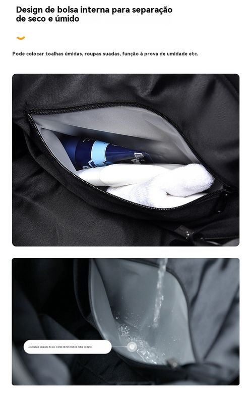 Mala de Academia e Viagem Masculina Estilosa e Moderna, Mala Esportiva Impermeável com Grande Capacidade e Separação Seco,Molhado, Mala de Mão Simples para Bagagem