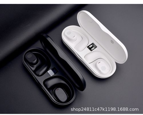 Fone de Ouvido Bluetooth de Condução Óssea, Fone de Ouvido Sem Fio com Exibição Digital de Bateria de Alta Capacidade, para Chamadas, Esportivo e de Orelha Pendurada