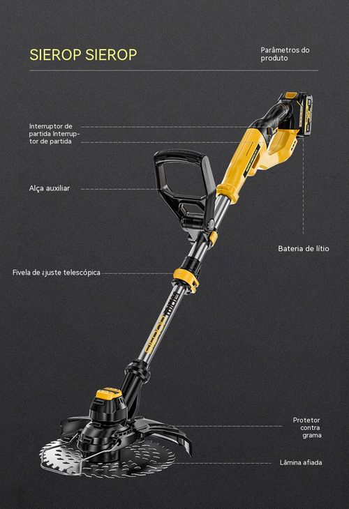 Cortador de relva sem escovas – multifuncional, portátil, com bateria de lítio, ideal para jardim e pequenas colheitas