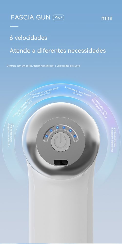 Pistola de massagem com 3 níveis e 9 cabeças – relaxamento muscular profundo, ideal para ombros, costas e cintura