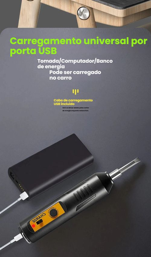 Chave de Fenda Elétrica Doméstica Recarregável, Mini Parafusadeira Elétrica Portátil, Pequeno Chave de Impacto, Kit de Ferramentas a Bateria de Lítio