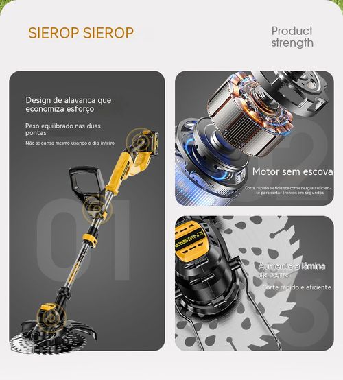Cortador de relva sem escovas – multifuncional, portátil, com bateria de lítio, ideal para jardim e pequenas colheitas