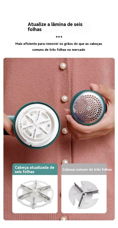 Removedor de Bolinhas de Lã Recarregável, Aparador de Pelos para Tricô, Aparador de Bolinhas