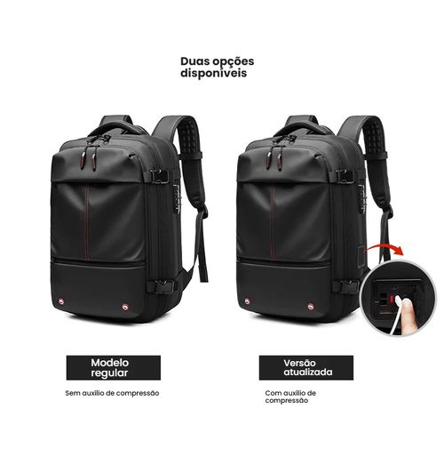 Mochila de Viagem com Vácuo, Mochila Masculina Empresarial Multifuncional para Notebook, Mochila de Compressão a Vácuo com Grande Capacidade, Material TPU