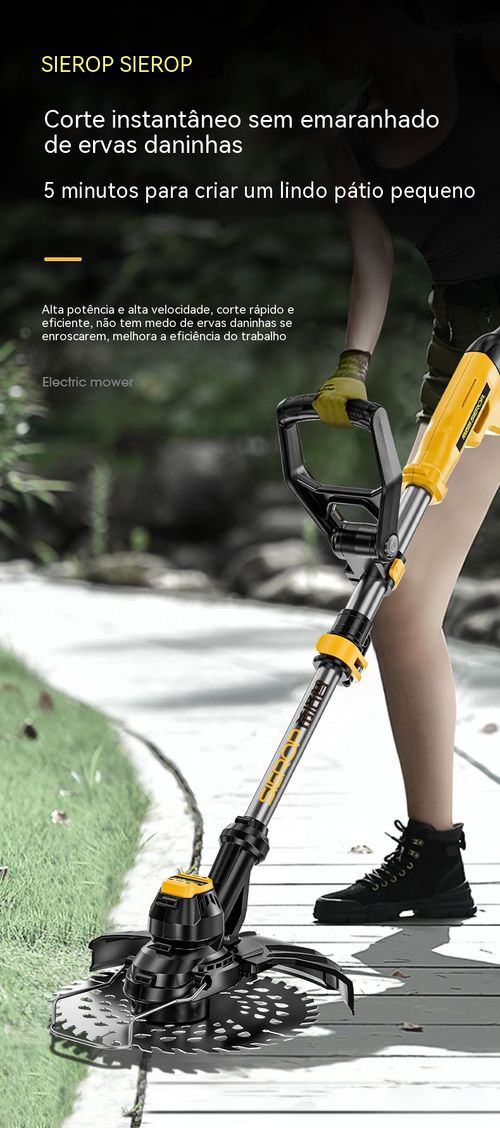 Cortador de relva sem escovas – multifuncional, portátil, com bateria de lítio, ideal para jardim e pequenas colheitas