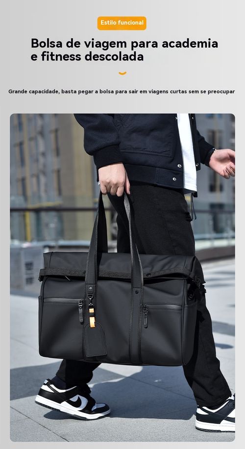 Mala de Academia e Viagem Masculina Estilosa e Moderna, Mala Esportiva Impermeável com Grande Capacidade e Separação Seco,Molhado, Mala de Mão Simples para Bagagem
