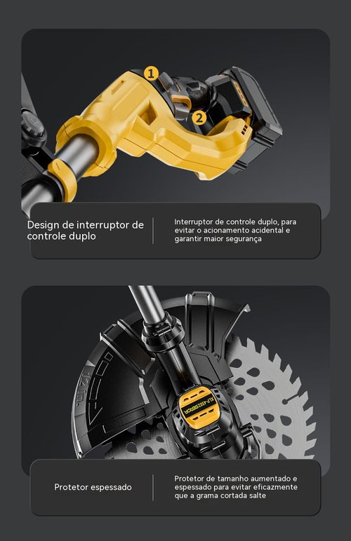Cortador de relva sem escovas – multifuncional, portátil, com bateria de lítio, ideal para jardim e pequenas colheitas