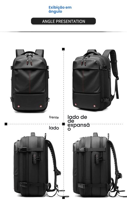 Mochila de Viagem com Vácuo, Mochila Masculina Empresarial Multifuncional para Notebook, Mochila de Compressão a Vácuo com Grande Capacidade, Material TPU