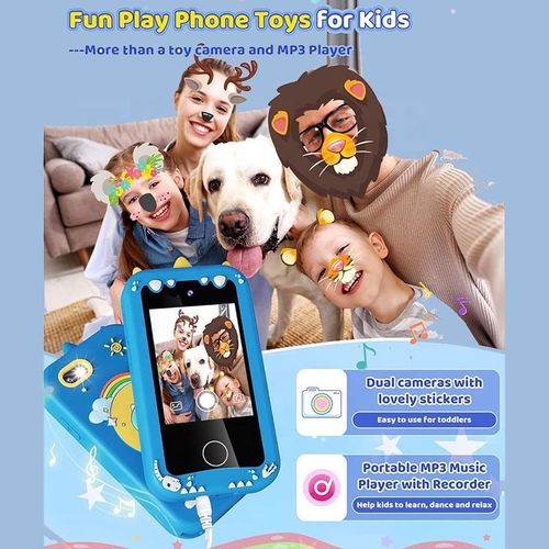 Shop Now or Never! Clearance Ends Soon.Mini Cute Pink Blue Electronic Toy Smart Mobile Phone With Camera for Kids Children's Toy Photo Cell Phone