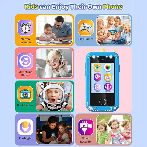 Shop Now or Never! Clearance Ends Soon.Mini Cute Pink Blue Electronic Toy Smart Mobile Phone With Camera for Kids Children's Toy Photo Cell Phone