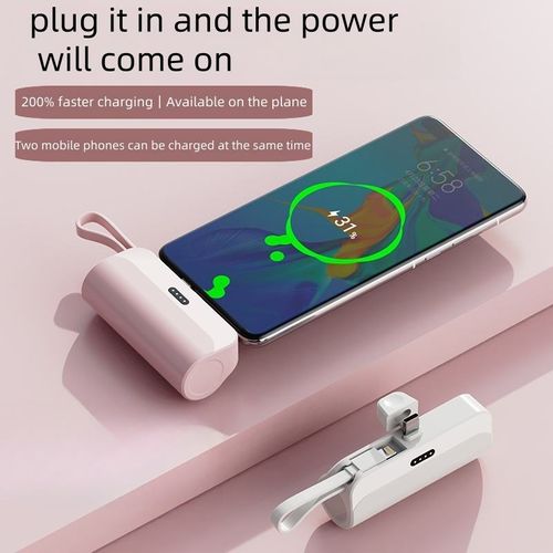 Shop Now or Never! Clearance Ends Soon.QC3.0 Fast Charging & Built-in Cables Compact Portable Battery for Outdoor Travel for Ios Android
