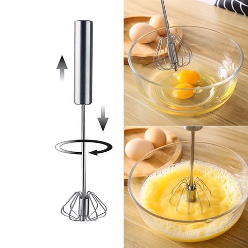 Semi-automatic egg beater
