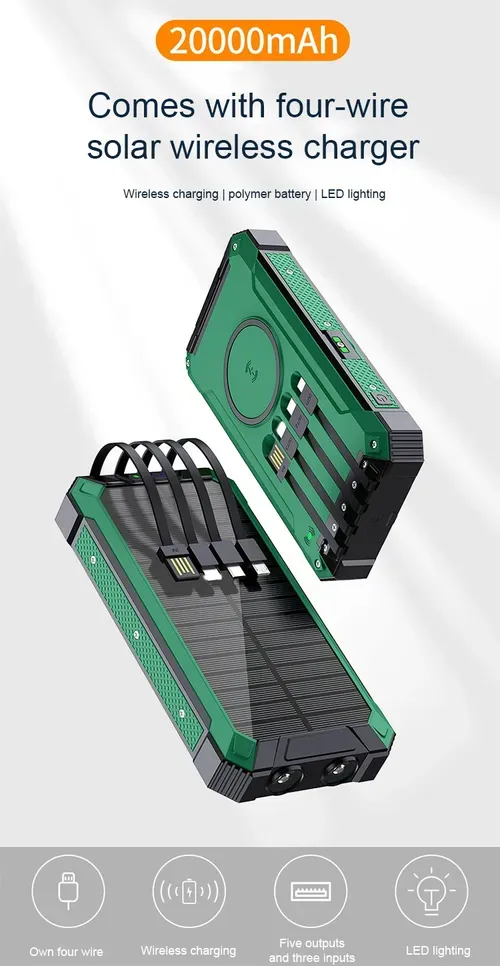 20000mAh Portable Solar Power Bank