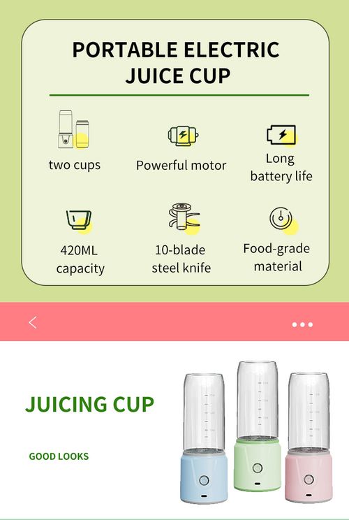 Portable Mini USB Rechargeable Home Blender Fruit Juicer