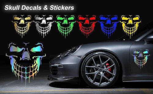 3d laser skull sticker,car door and window sticker,home decoration sticker.