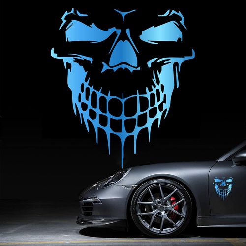 3d laser skull sticker,car door and window sticker,home decoration sticker.