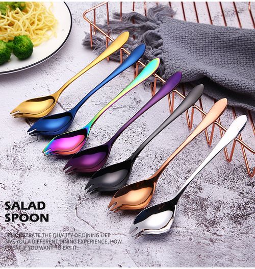 304 stainless steel salad fork OK spoon all-in-one spoon fork dual-use hotel restaurant household salad spoon